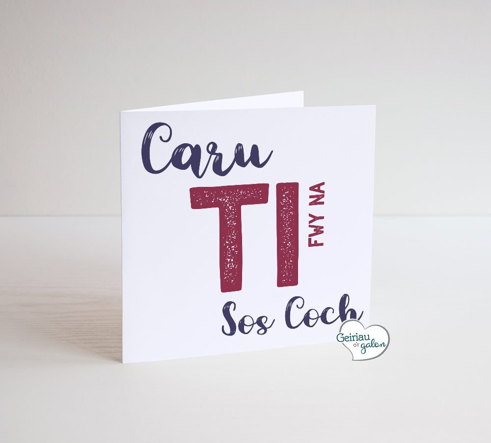Cerdyn Card ti fwy na - Welsh love you more than card