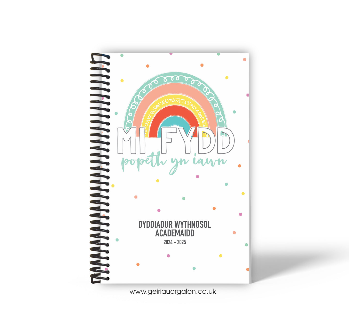 A4 Dyddiadur Wythnosol Academaidd NORMAL Spiralbound 2025-2026 (Popeth yn Iawn) 