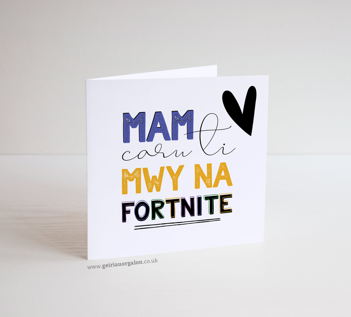 Cerdyn Cymraeg Sul y Mamau - Welsh Mothers Day Card - Caru ti Mwy