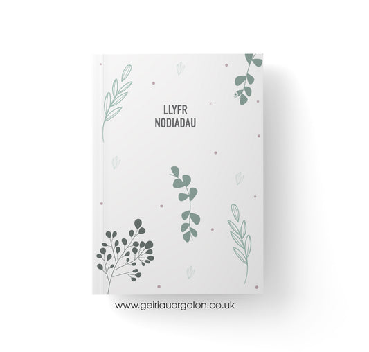 Llyfr Nodiadau A5 - Llinellau (Ewcalyptws)