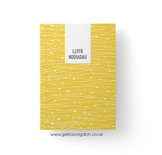 Llyfr Nodiadau A5 - Llinellau (Sgwgls Melyn)