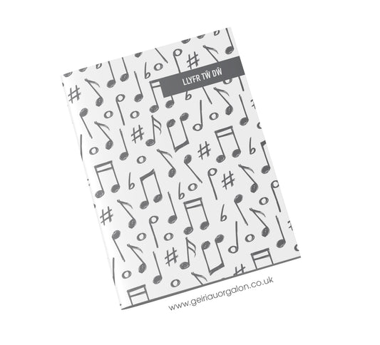 Llyfr Nodiadau Bach - Tw Dw (Nodiadau Cerddorol)