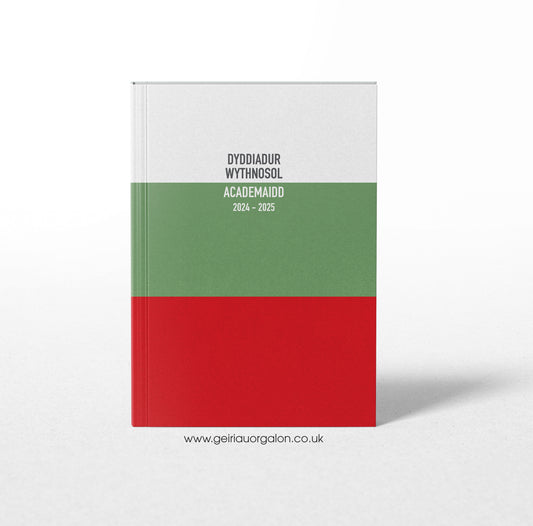 A4 Dyddiadur Wythnosol Academaidd MEGA Clawr Caled 2025 – 2026 (Streipiau Cymraeg)