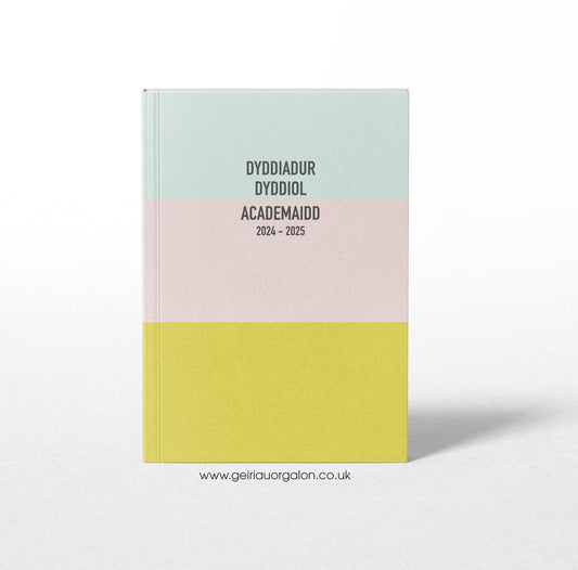 A4 Dyddiadur Dyddiol Academaidd Clawr Caled 2025 – 2026 (Streipiau Pastel)