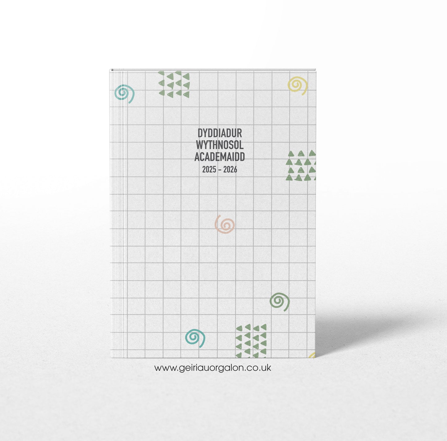 A4 Dyddiadur Wythnosol Academaidd MEGA Clawr Caled 2025 – 2026 (Grid)