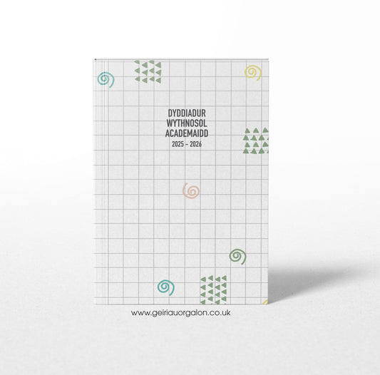 A4 Dyddiadur Wythnosol Academaidd MEGA Clawr Caled 2025 – 2026 (Grid)