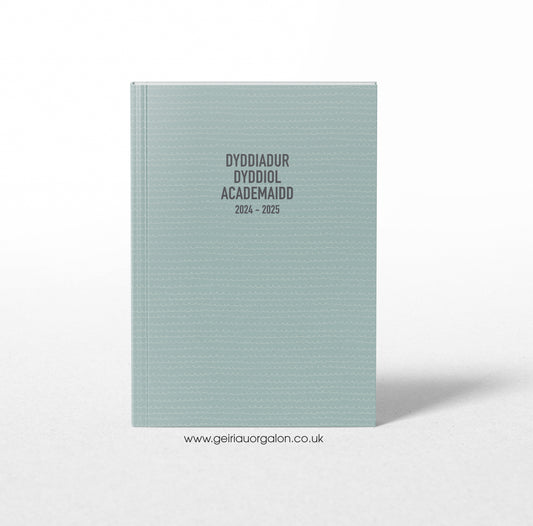 A4 Dyddiadur Dyddiol Academaidd Clawr Caled 2025 – 2026 (Sgwgls Glas)