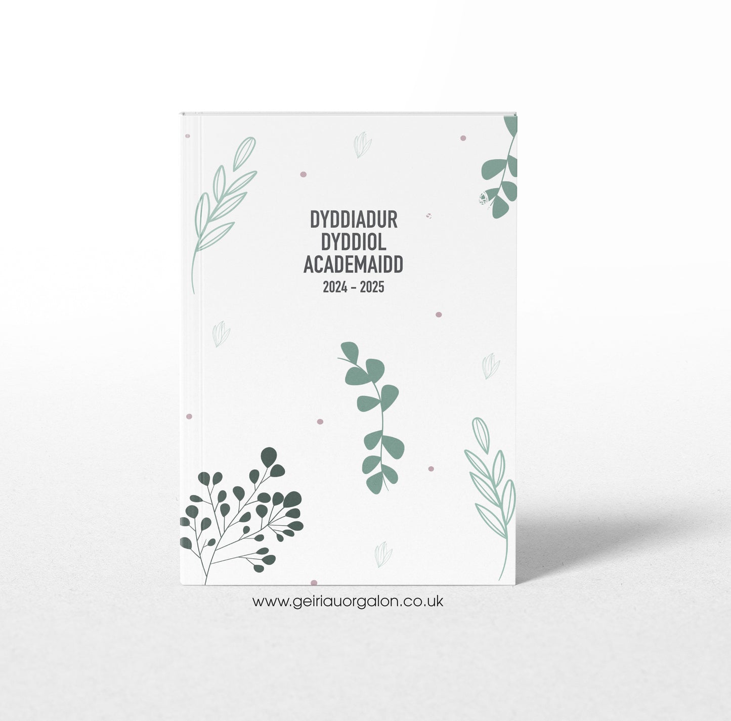A4 Dyddiadur Dyddiol Academaidd Clawr Caled 2025 – 2026 (Ewcalyptws)