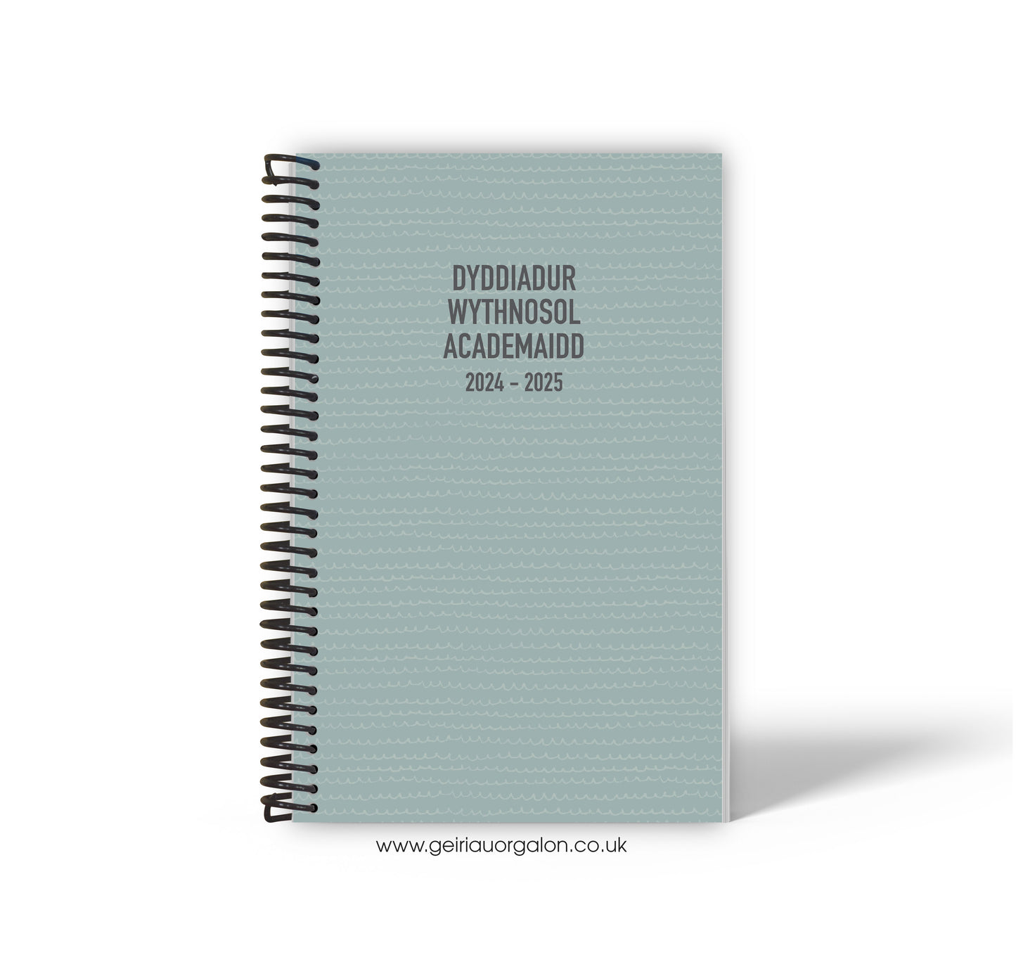 A4 Dyddiadur Wythnosol Academaidd NORMAL Spiralbound 2025-2026 (Sgwgls Glas)  ­­­